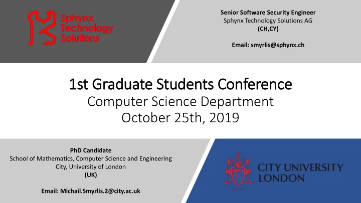 1st graduate students conference