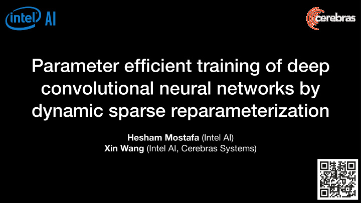 parameter efficient training of deep convolutional neural
