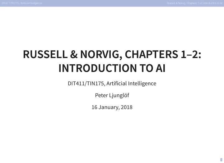 russell norvig chapters 1 2 russell norvig chapters 1 2