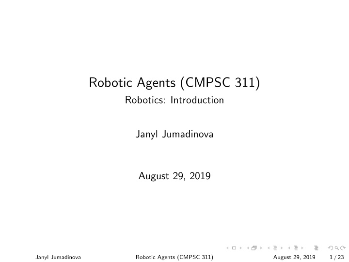 robotic agents cmpsc 311