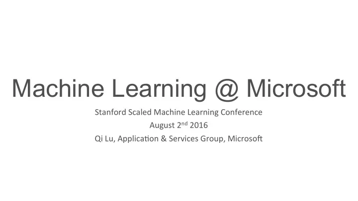 machine learning microsoft