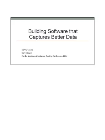 The purpose of this presentation is to introduce some of the decisions that should be  made about