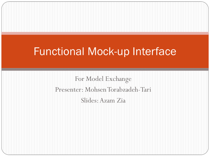 functional mock up interface