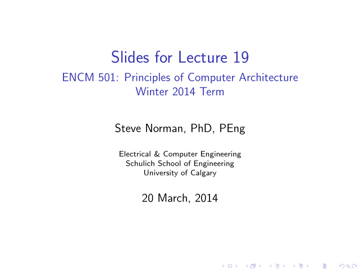 slides for lecture 19