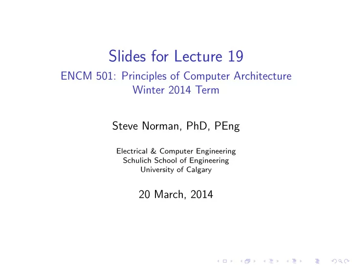 slides for lecture 19
