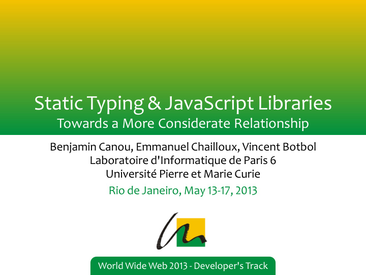 static typing javascript libraries towards a more