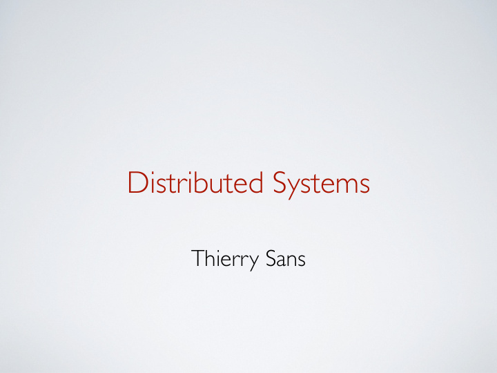 distributed systems