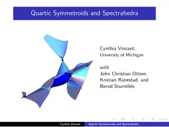 Quartic Symmetroids and Spectrahedra  Cynthia Vinzant,  University of Michigan  with  John