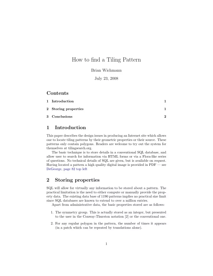 how to find a tiling pattern