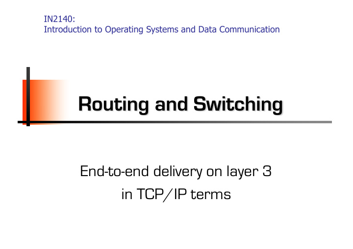 routing and switching