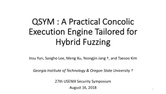 QS  QSYM  YM : A  : A P  Pract  ctical Con  Concol  olic  Ex  Executi  tion  on En  Engine Tailor