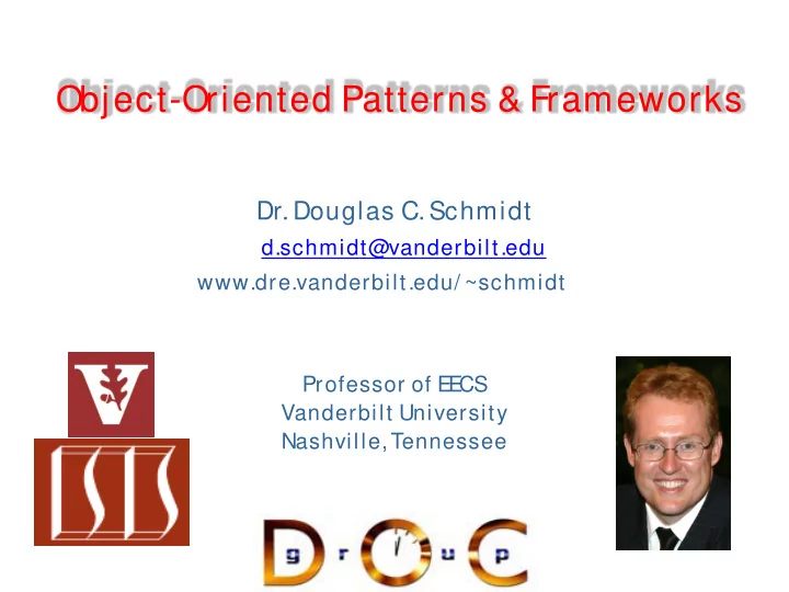 object oriented patterns frameworks