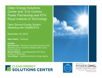 Clean Energy Solutions  Center and 21st Century  Power Partnership and KTH  Royal Institute of