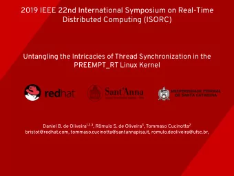 2019 IEEE 22nd International Symposium on Real-Time  Distributed Computing (ISORC)  Untangling the