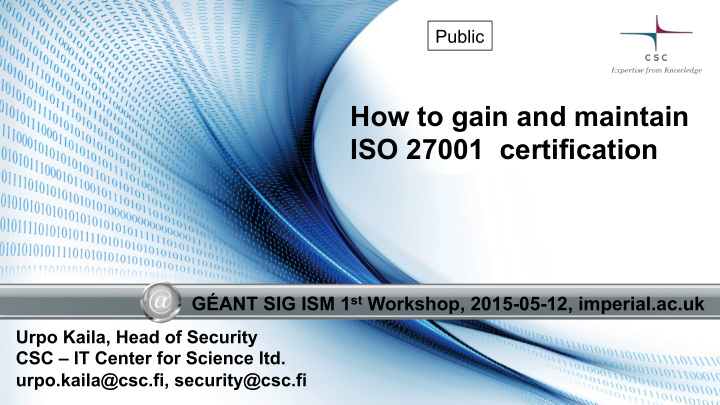 how to gain and maintain iso 27001 certification