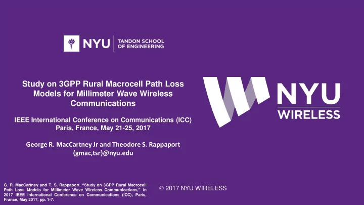 models for millimeter wave wireless