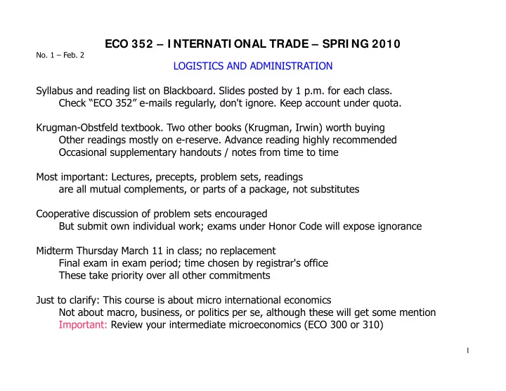 eco 352 i nternati onal trade spri ng 2010
