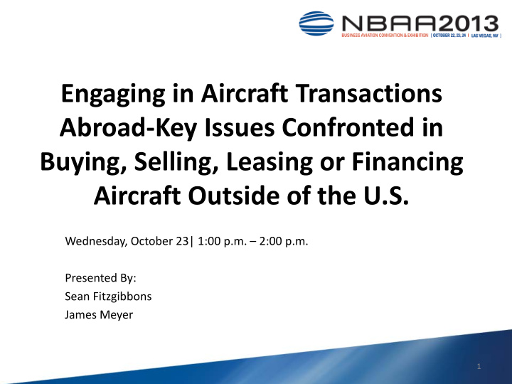 engaging in aircraft transactions abroad key issues