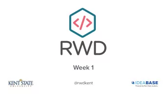 Week 1  @rwdkent  www.rwdkent.com  Syllabus, Schedule, Assignments  What Does A Web  Designer Do?