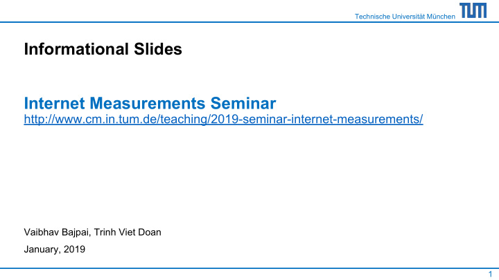 informational slides internet measurements seminar