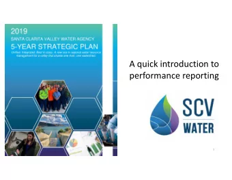 A quick introduction to performance reporting  1 Strategic Plan Hierarchy  2 Strategy Owners
