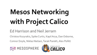 Mesos Networking  with Project Calico  Ed Harrison and Neil Jerram  Christos Kozyrakis, Spike