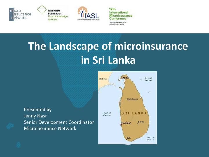 the landscape of microinsurance in sri lanka