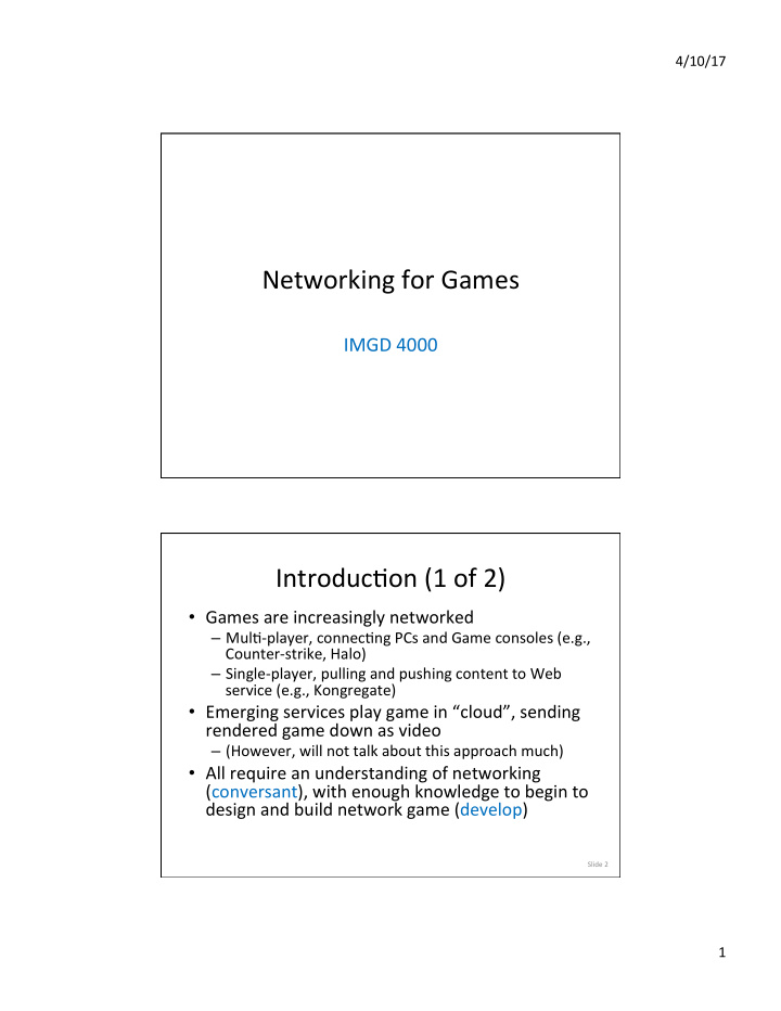 networking for games