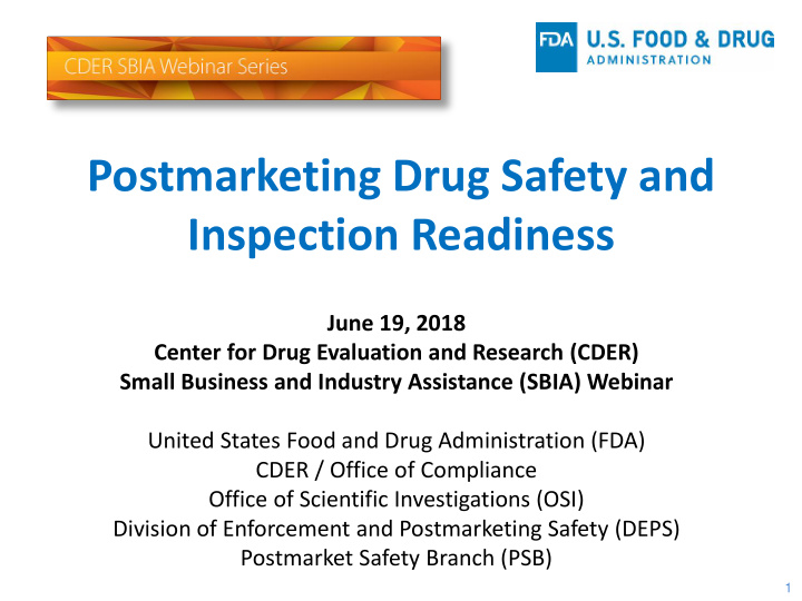 postmarketing drug safety and inspection readiness