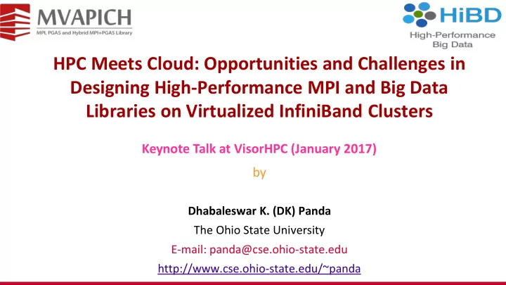 libraries on virtualized infiniband clusters
