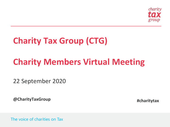 charity tax group ctg charity members virtual meeting