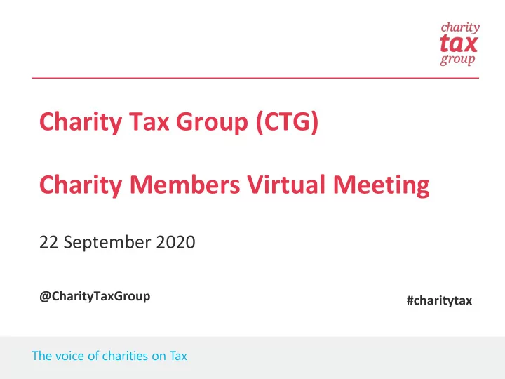 charity tax group ctg charity members virtual meeting