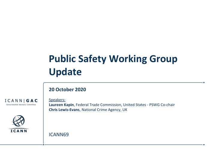 public safety working group update