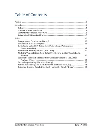 Table of Contents