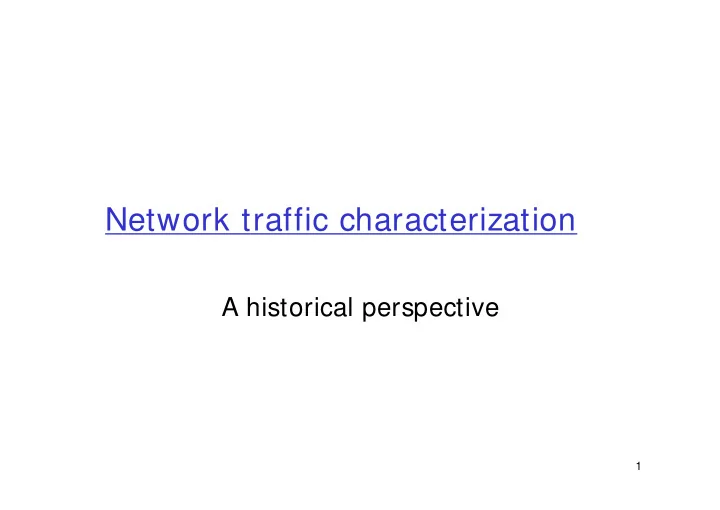 network traffic characterization