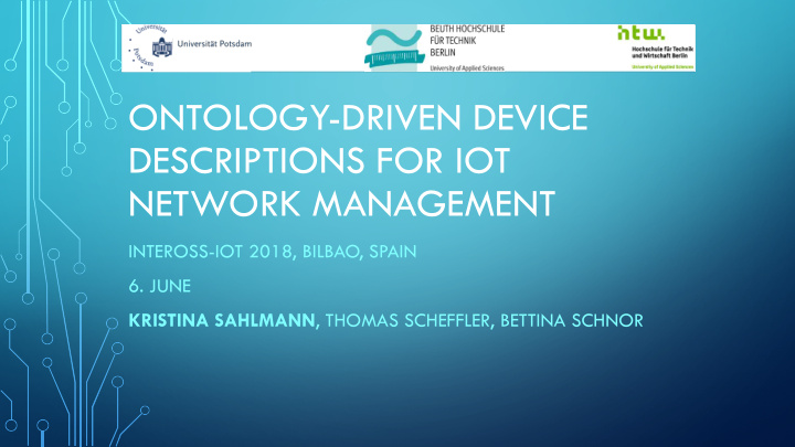 ontology driven device descriptions for iot network