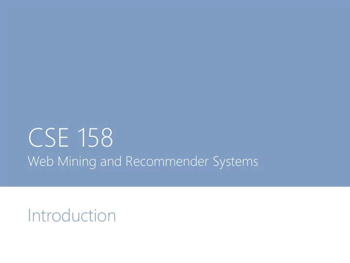 cse 158