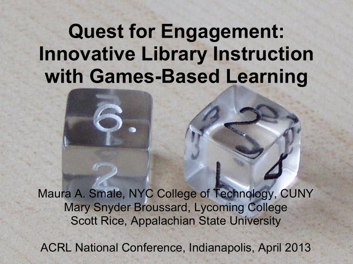quest for engagement innovative library instruction with