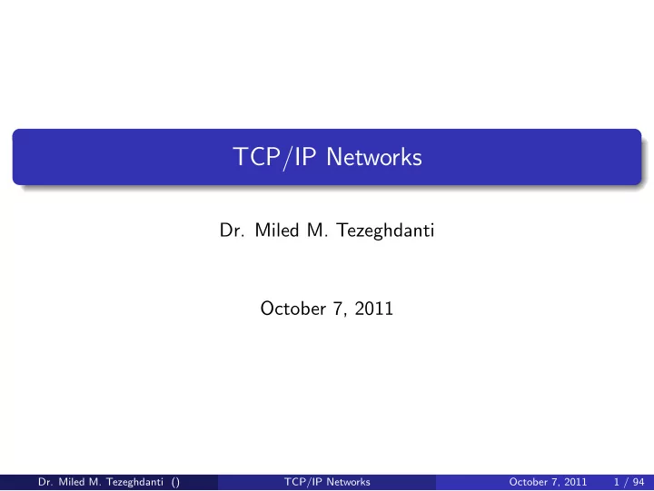 tcp ip networks