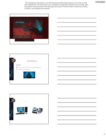 10/5/2020  r&quot;!   1 !  99      I..1  I E l I NN  What is Cybersecurity?