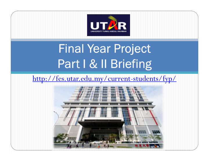 final year project part i ii briefing