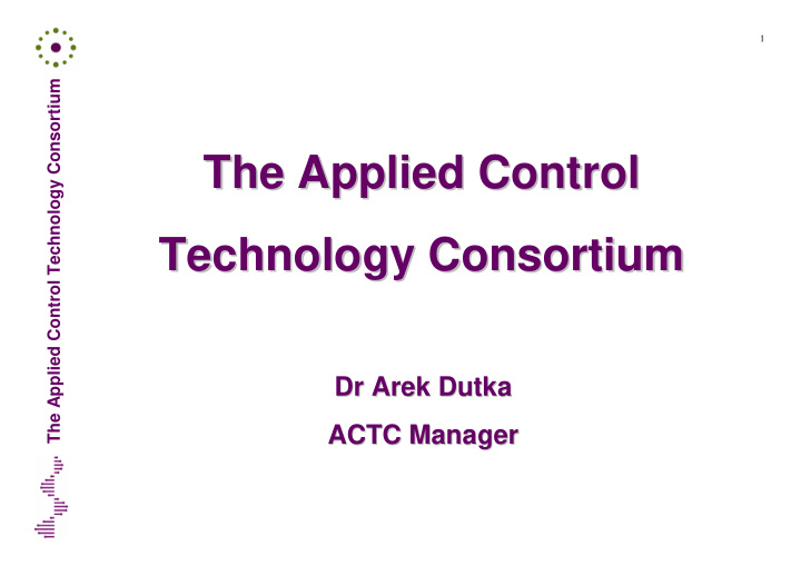 the applied control the applied control technology