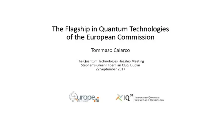 th the flag flagship ip in in quan antum tec echnolo