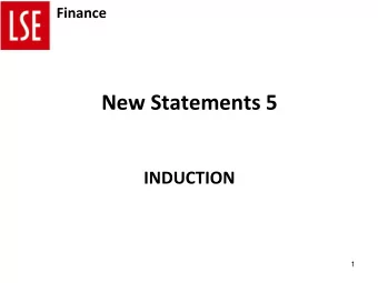 New Statements 5  INDUCTION  1  Finance  Statements 5  What is Statements 5 ?  Financial reports