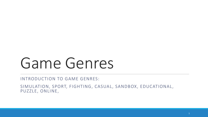 game genres