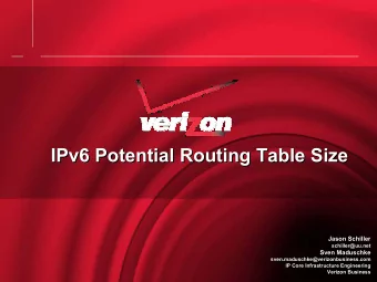 IPv6 Potential Routing Table Size  IPv6 Potential Routing Table Size  IPv6 Potential Routing Table