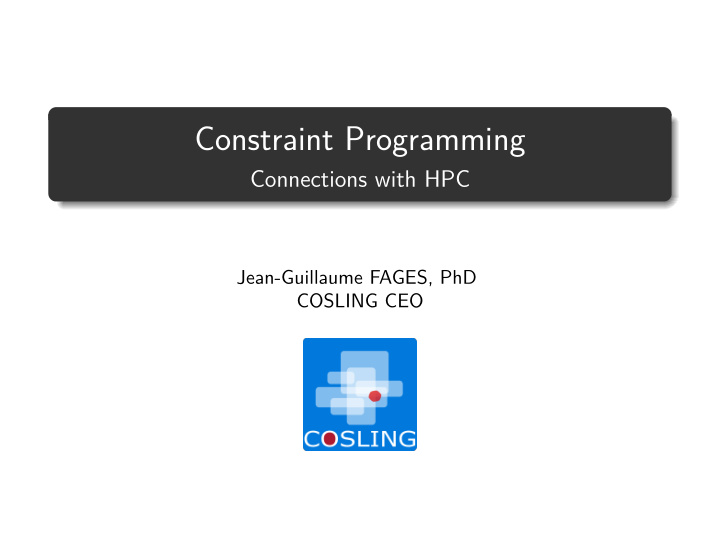 constraint programming