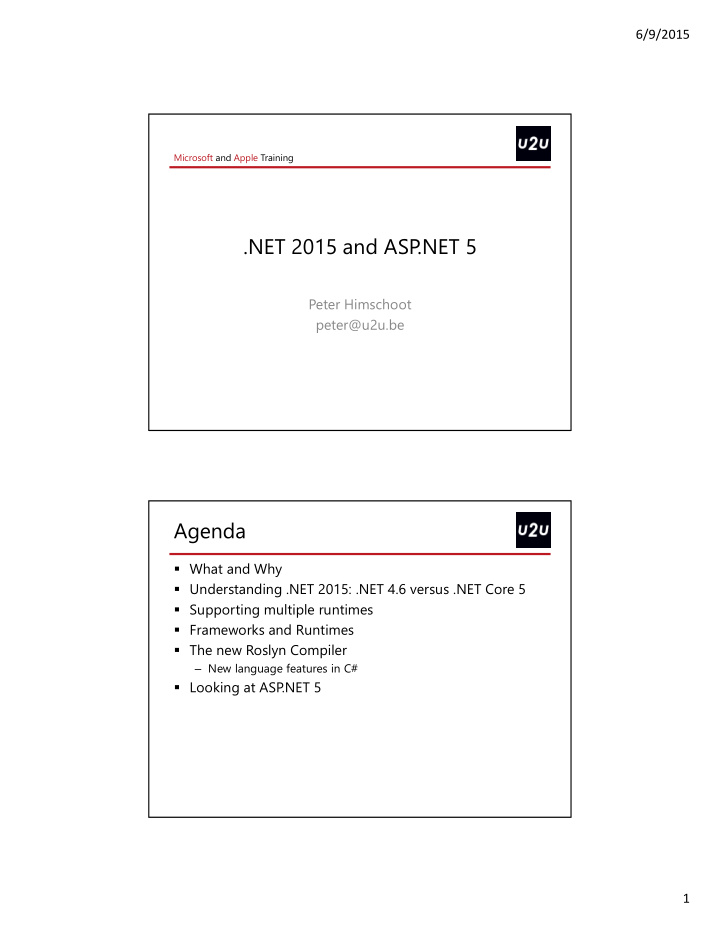 net 2015 and asp net 5