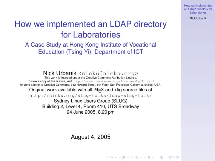 how we implemented an ldap directory for laboratories
