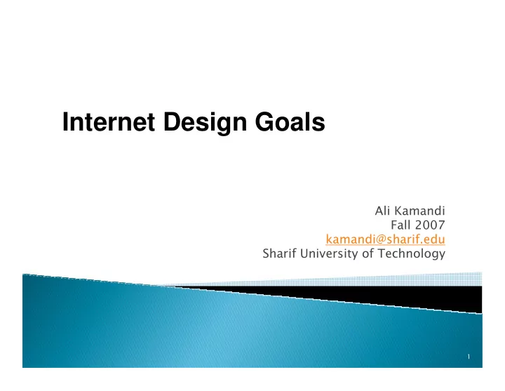 internet design goals